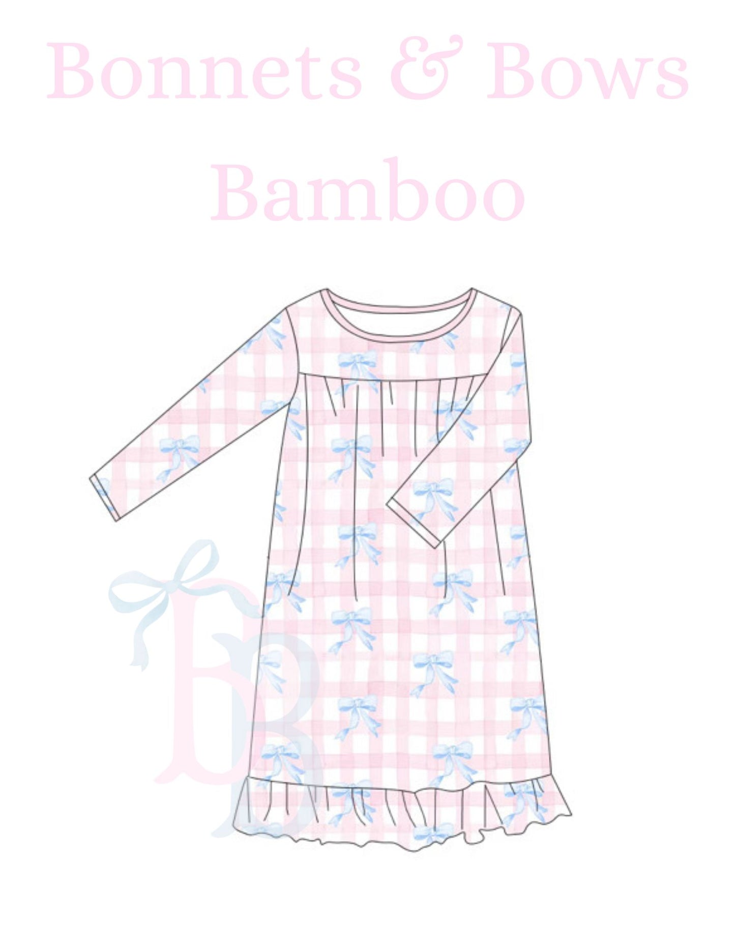 Gingham Bow Bamboo Gown