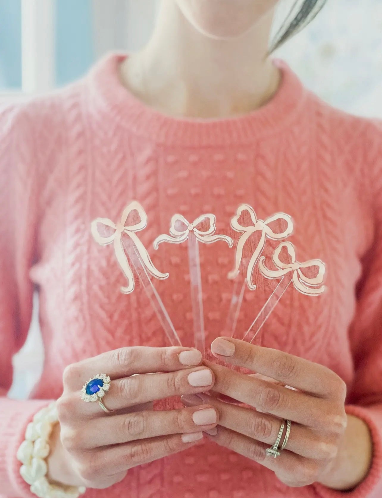 Pink bow stir sticks