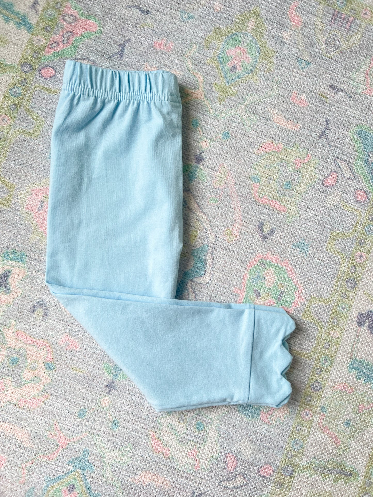 Blue Scalloped Knit Pants