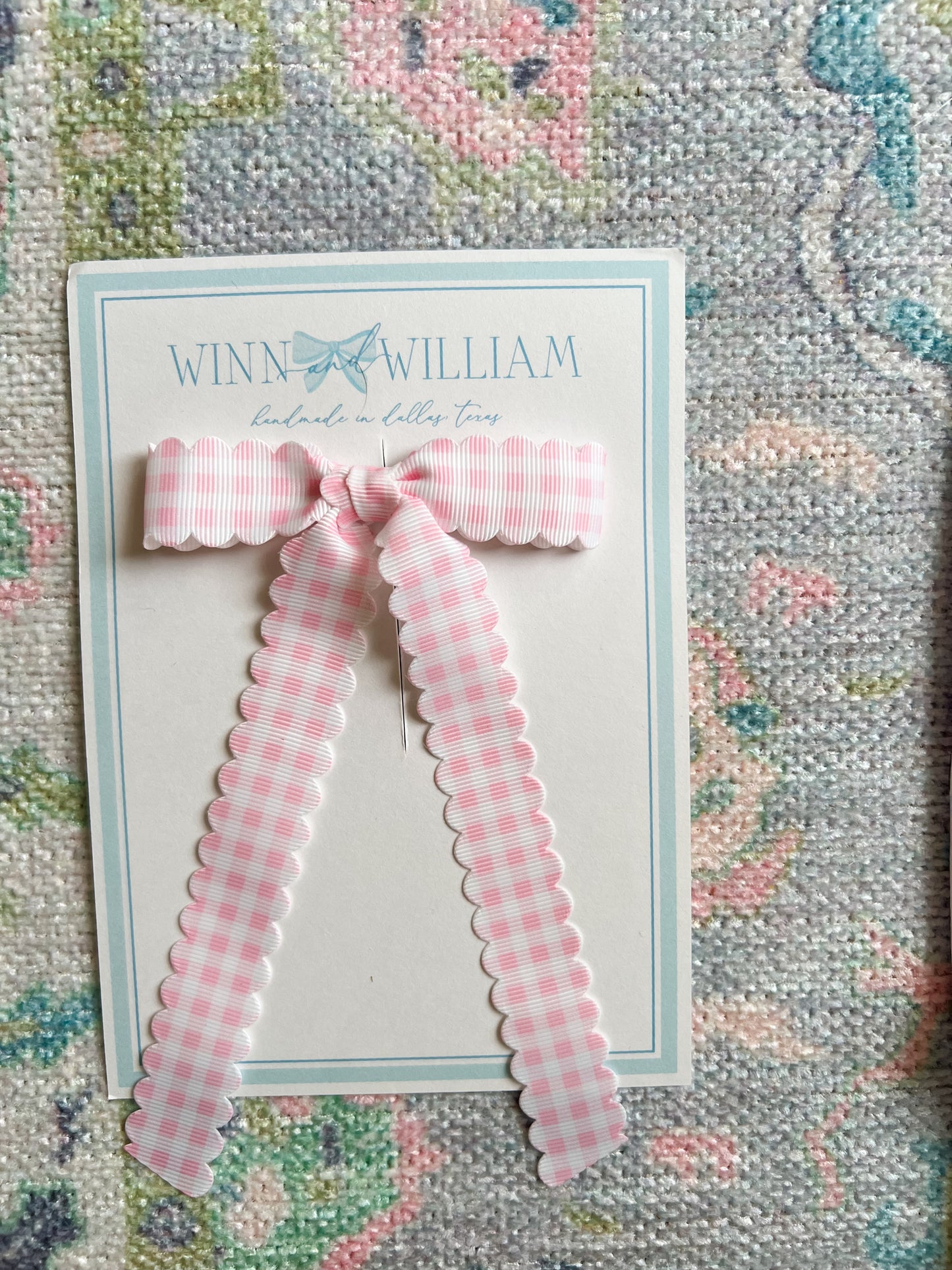 Scalloped Gingham Long-tail Bow