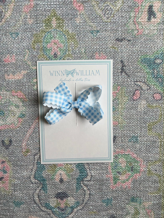 Small Scalloped Gingham Bow