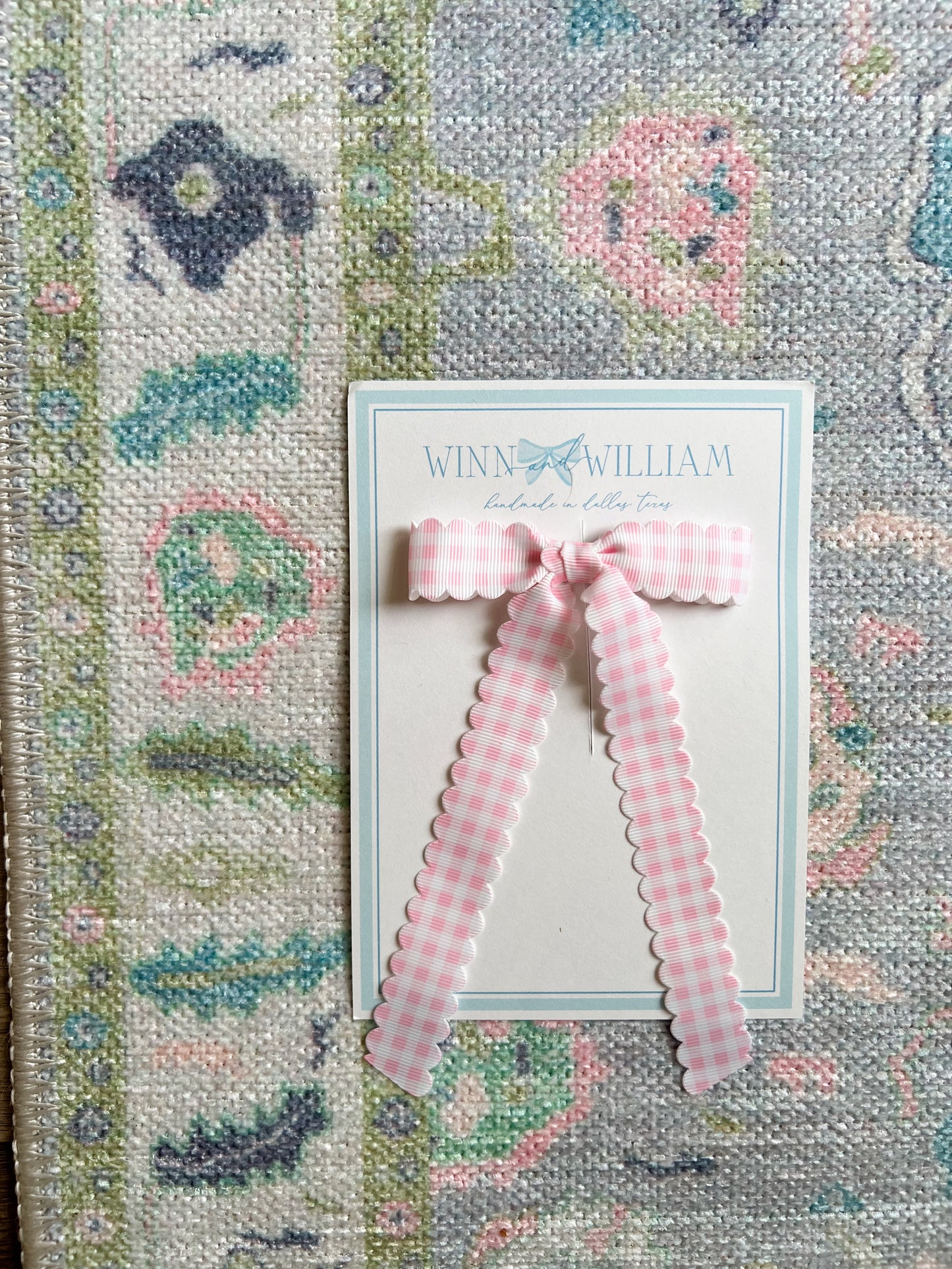 Scalloped Gingham Long-tail Bow