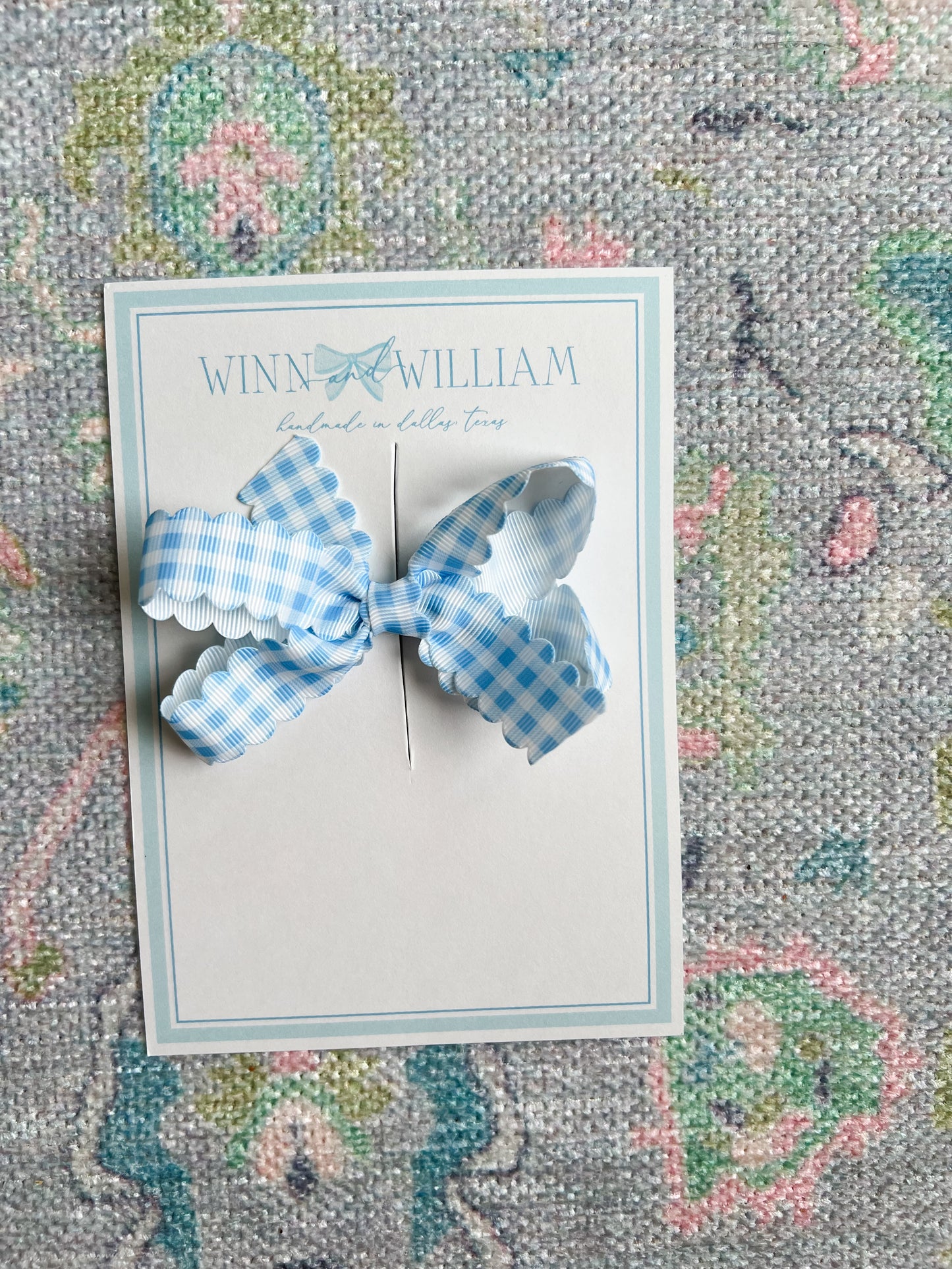 Small Scalloped Gingham Bow