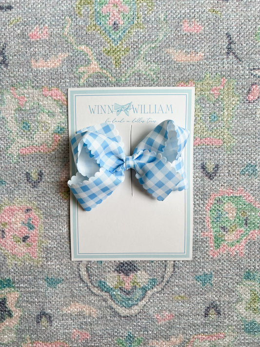 Scalloped Gingham Bow