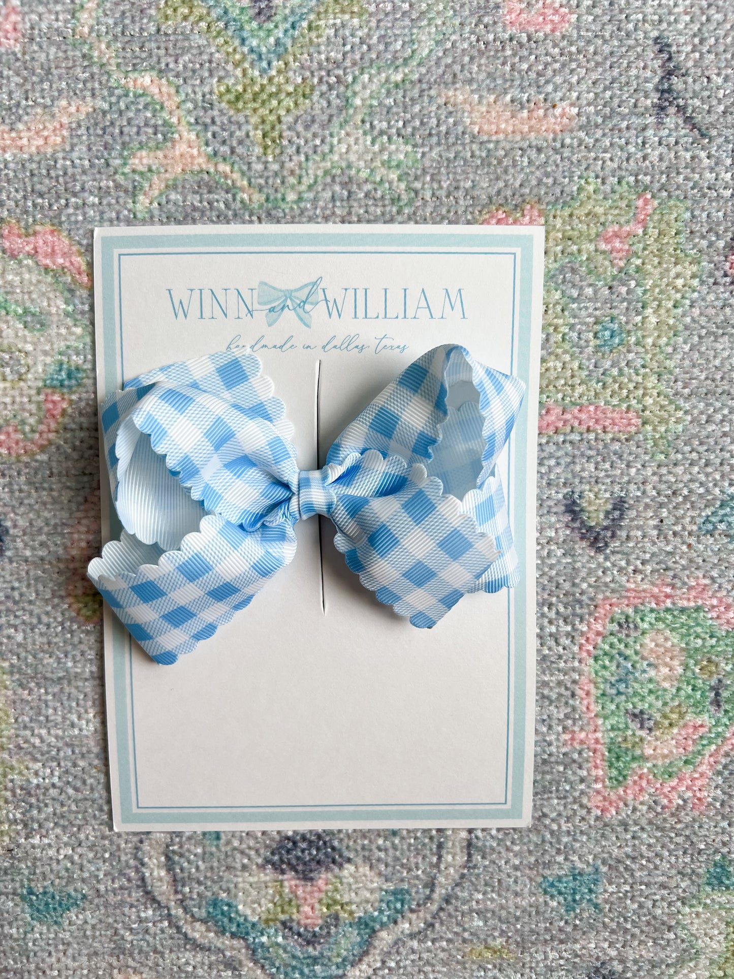 Scalloped Gingham Bow