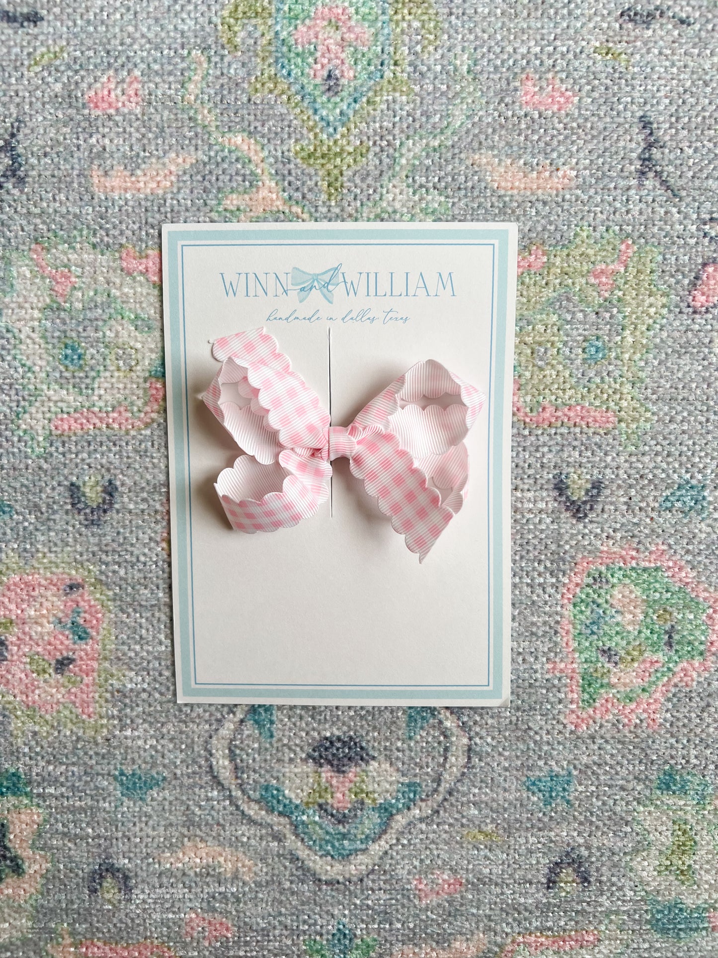 Small Scalloped Gingham Bow