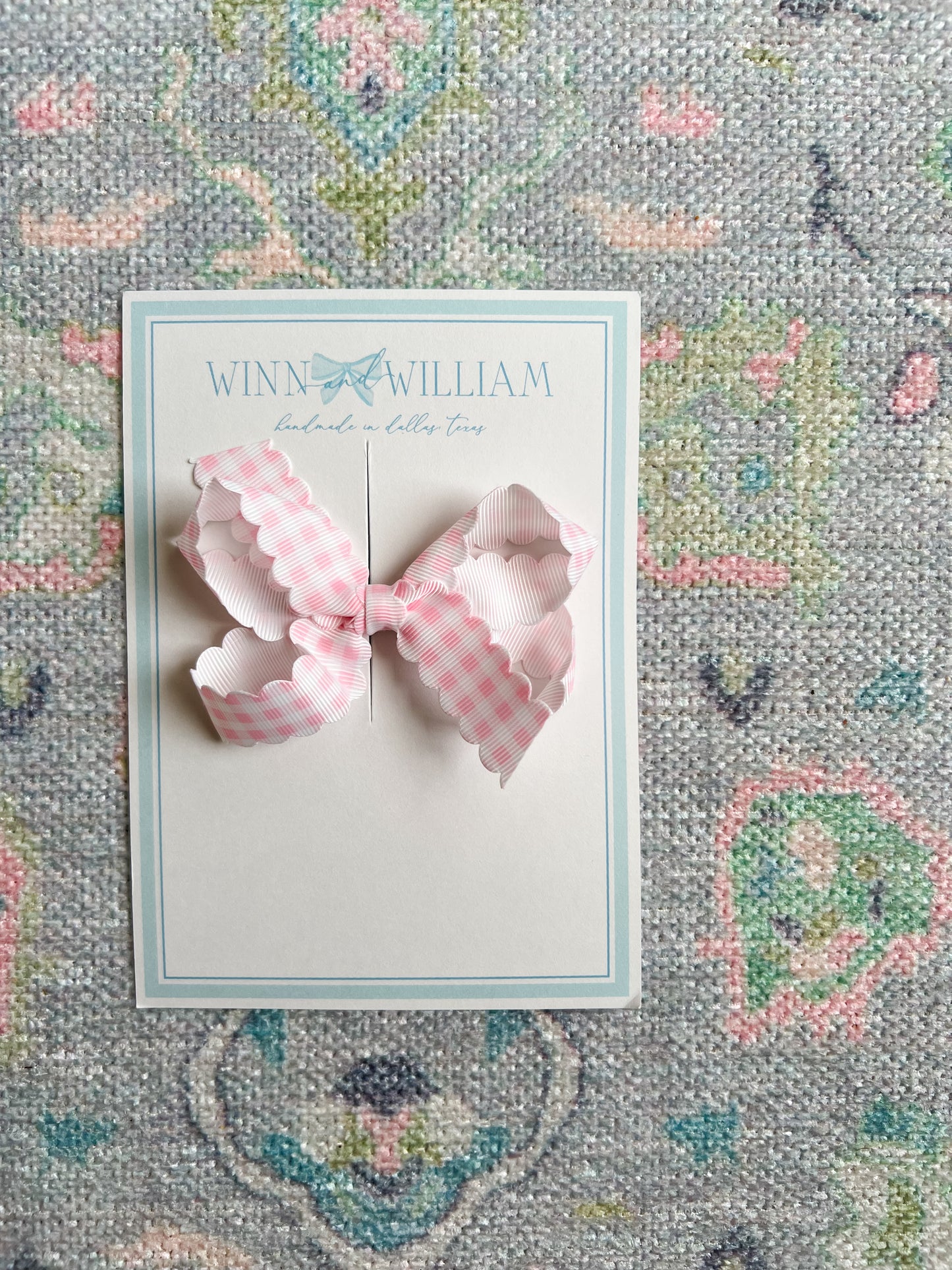 Small Scalloped Gingham Bow