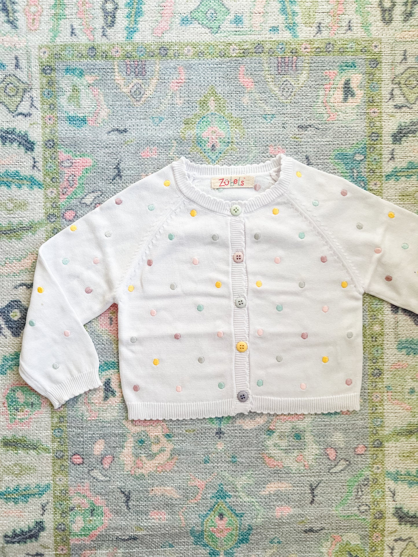 Pastel Dot Knit Cardigan