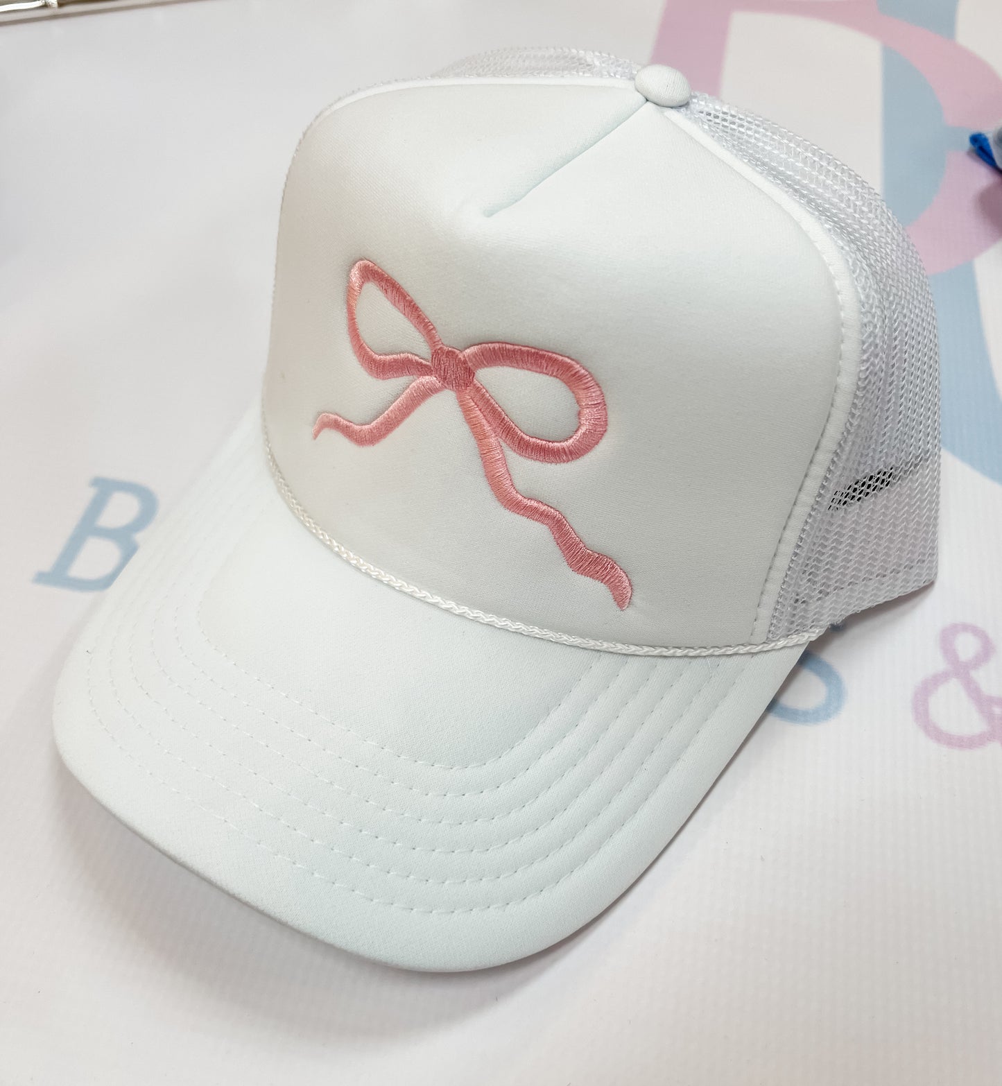 White Bow Trucker Hat