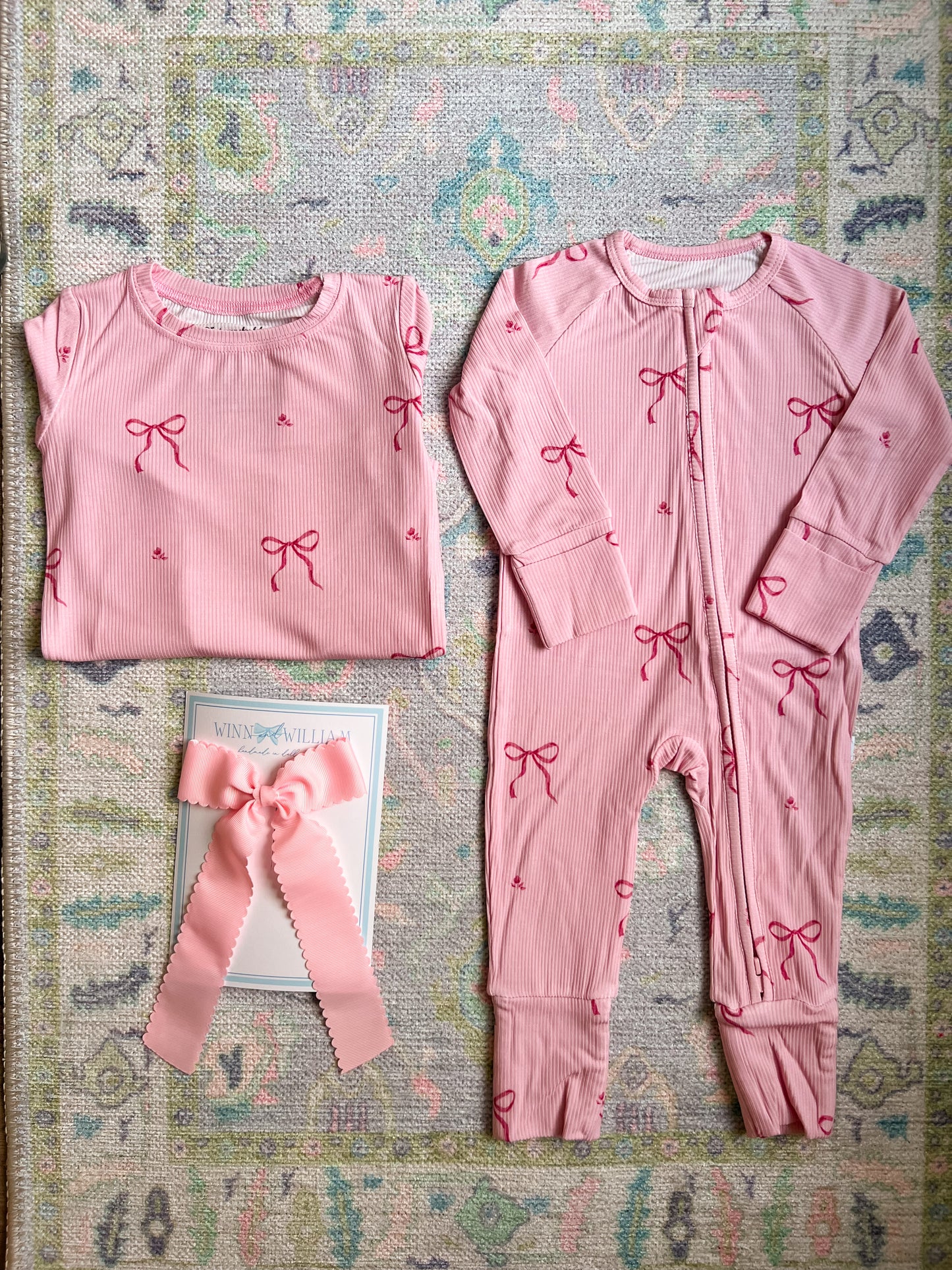 Pink Bows Bamboo Zippy